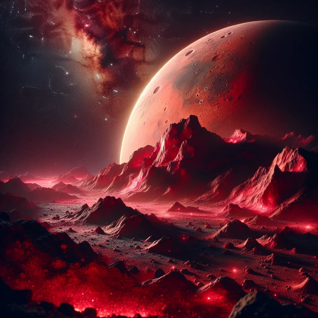 Mars, painted planet portrait from the Hearthlight planetary hours feature