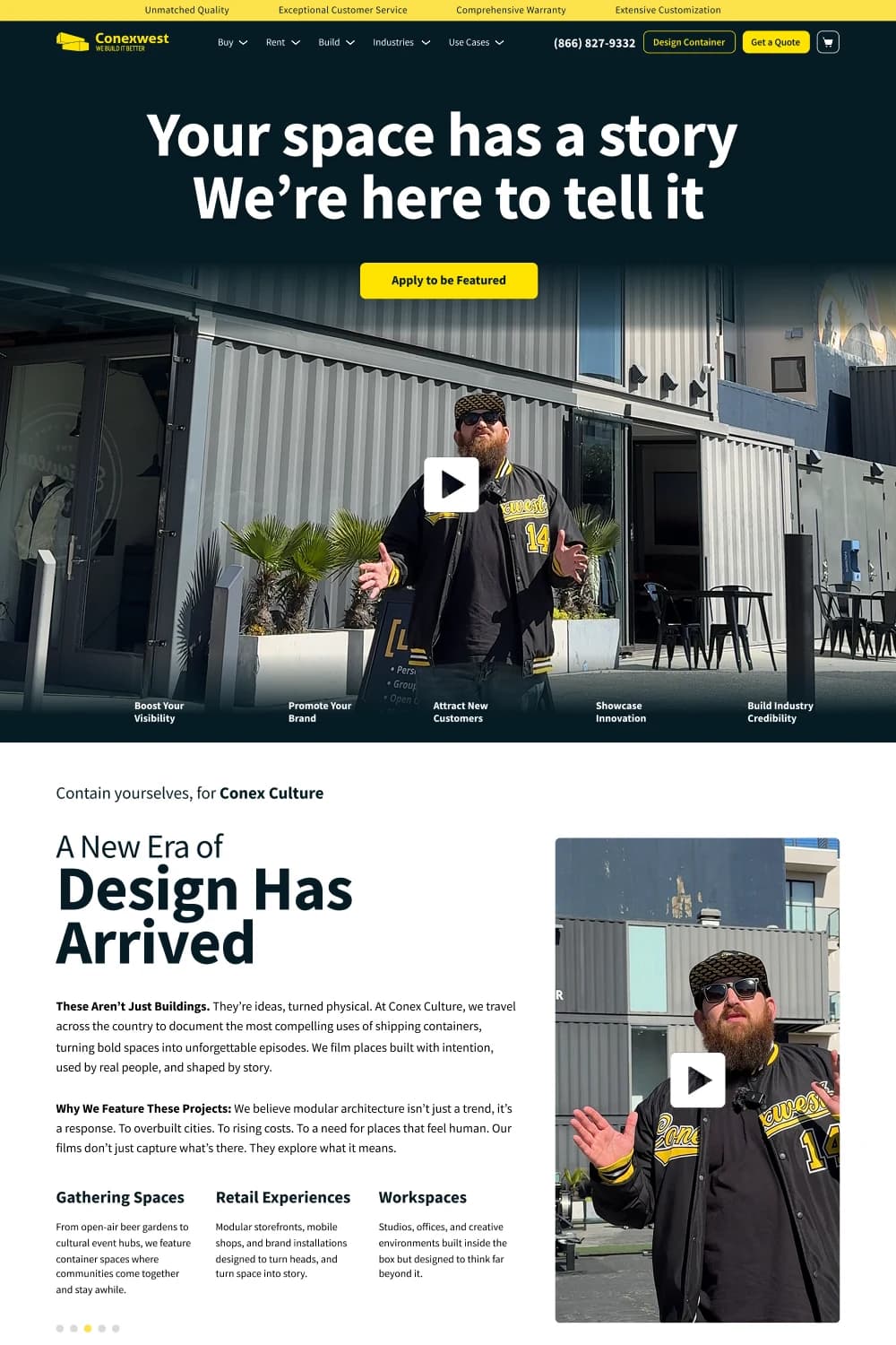 Conex Culture Get Featured page design