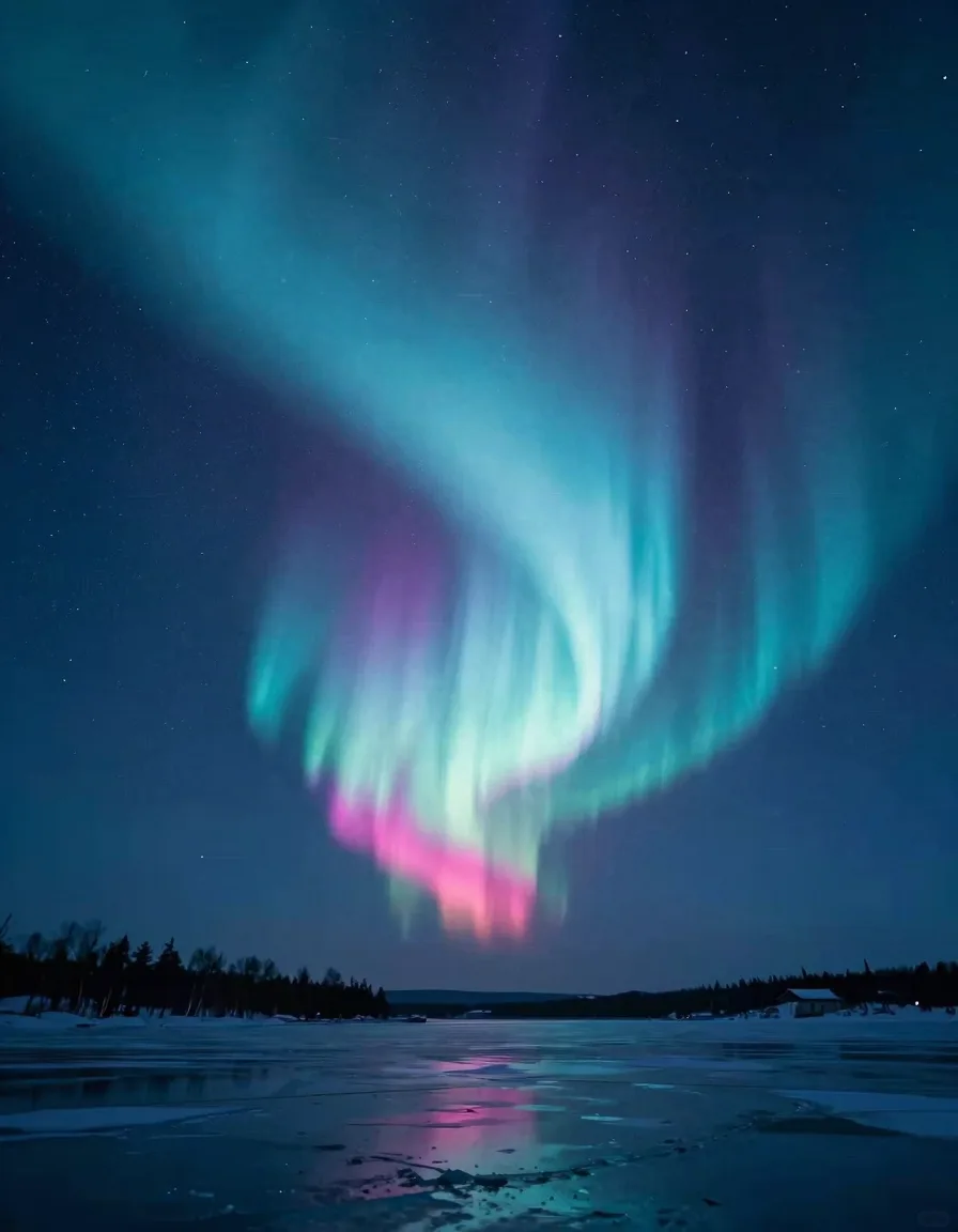 portrait orientation of electric-blue atmospheric scene with hot-pink sunset accent - companion image for the AI-assisted content real grounding essay