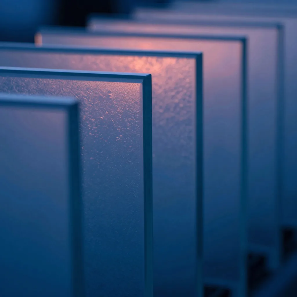 Tight macro of a single jagged ice shard with crystalline fractures, abstract close composition.