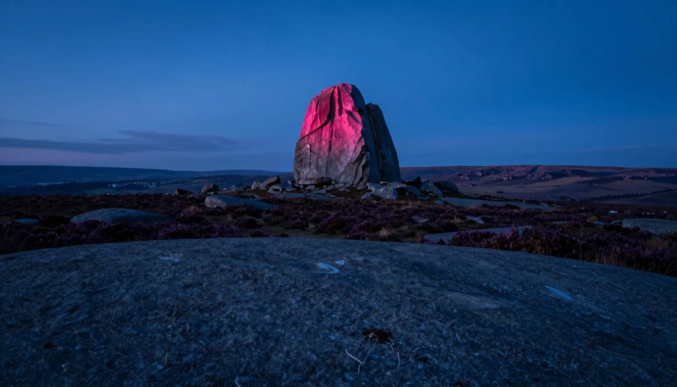 cinematic trail-aspect of alpine ridge form under electric-blue sky with hot-pink sunset accent - companion image for the Gorgias vs Zendesk for a DTC stack guide