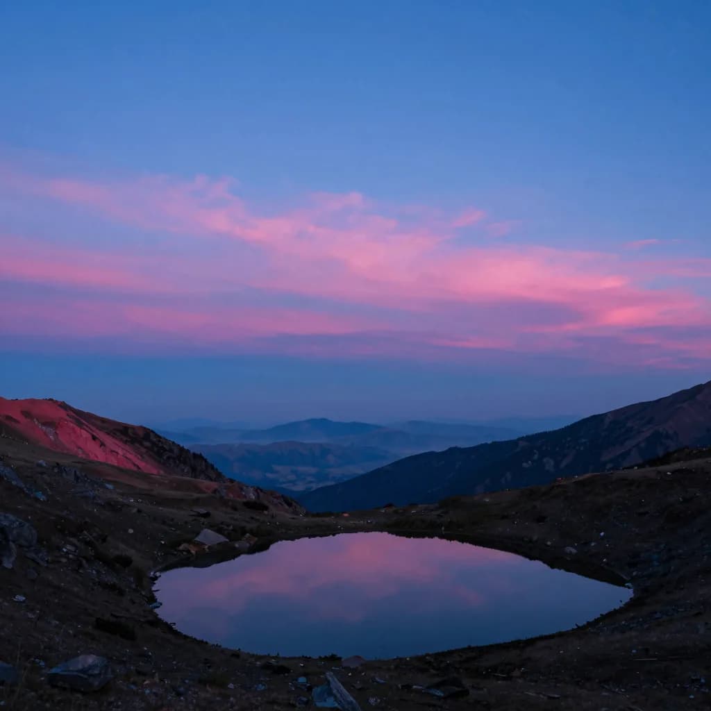 atmospheric wide of alpine ridge form under electric-blue sky with hot-pink sunset accent - hero image for the ROAS is the wrong north-star metric essay