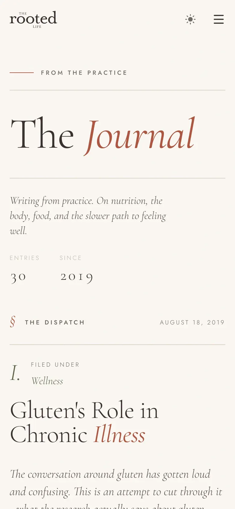 Mobile journal index.