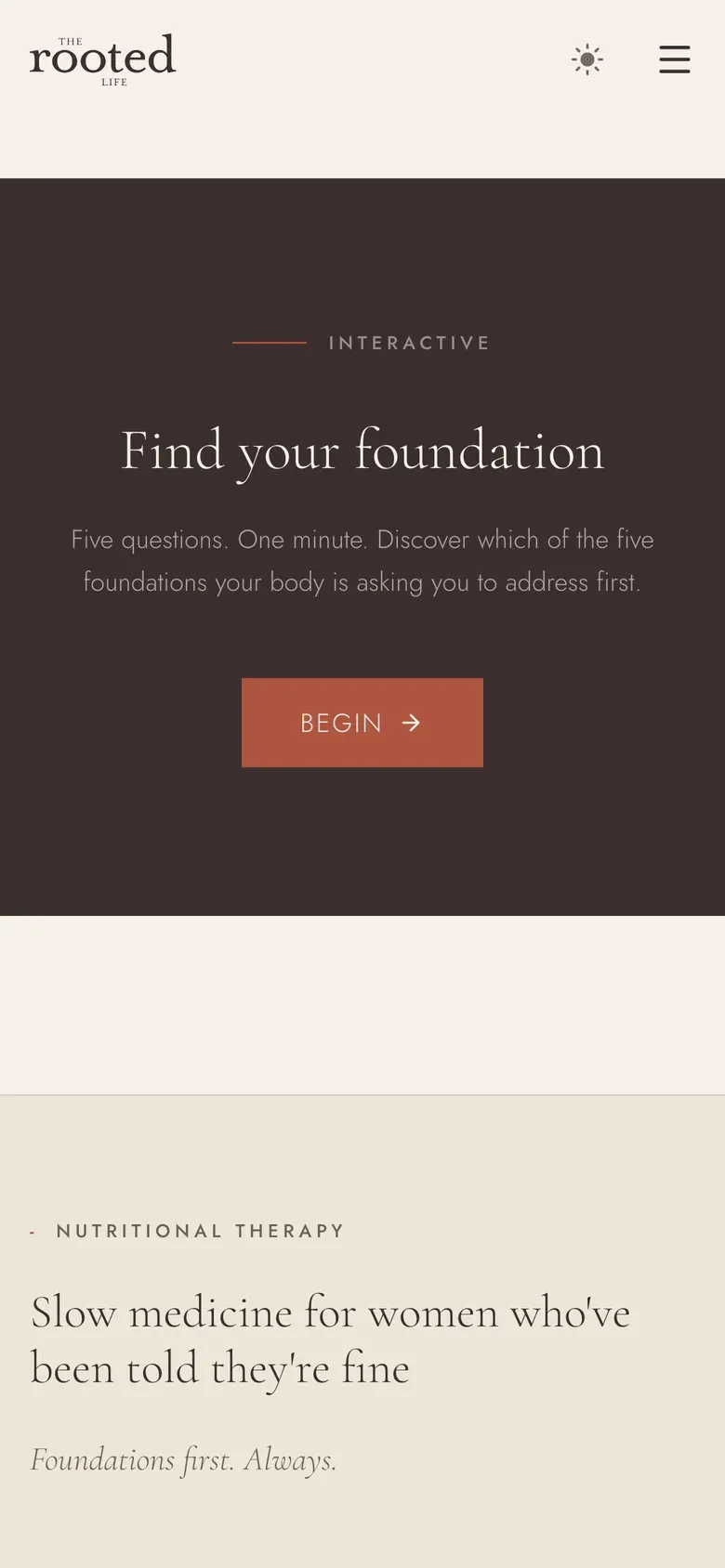 Mobile quiz on the dark surface: Find your foundation.